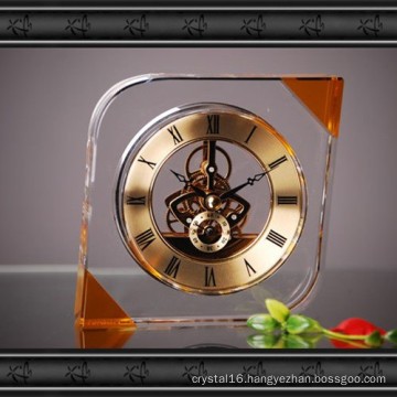 New Design Crystal Glass Clock Craft for Gift